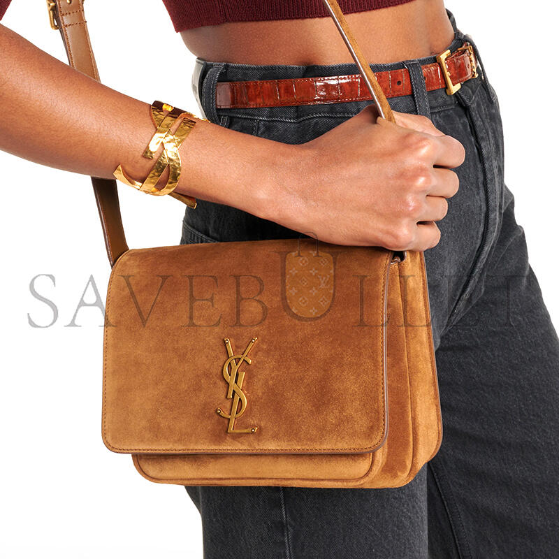 YSL SAINT LAURENT SMALL SATCHEL IN SUEDE 633151 (21*16*5cm)